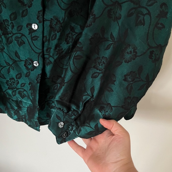 Vintage emerald blouse - Picture 2 of 5